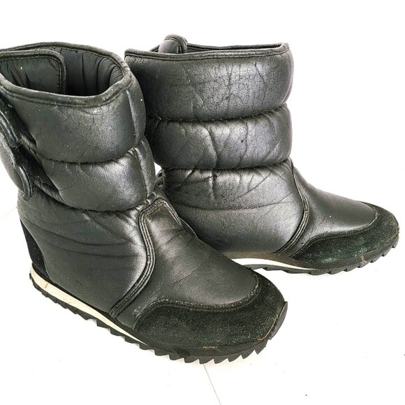 Yamaha Snow Boots Womens Sz 9 Fleece Lined Hook & Loop Closure Black Nylon Upper - Picture 1 of 11